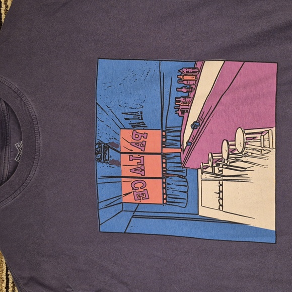 PALACE Skateboards Scheisse Cafe Grey Navy Cotton Streetwear Mens Medium T Shirt - Picture 2 of 10